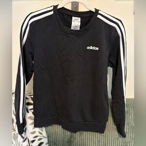 Adidas 3 stripe black crewneck sweatshirt